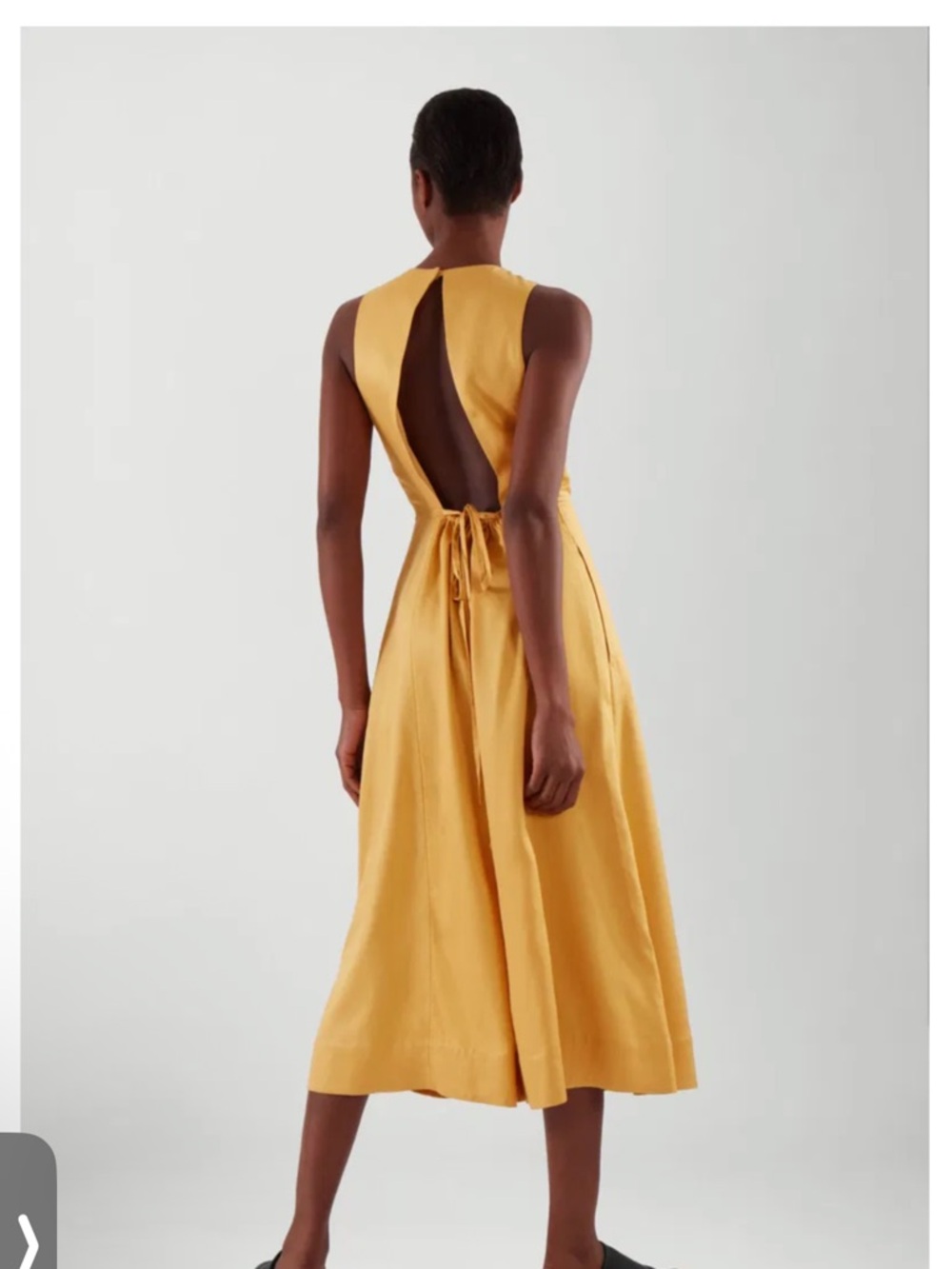 COS Sleeveless Mustard Wide-Leg Drawstring Jumpsuit with open back - Picture 2 of 6
